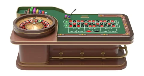 Roulette table with rotating roulette wheel Stock Footage 326181446