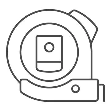 Roulette thin line icon, construction tools concept, ruler tool measuring tape Stock Illustration