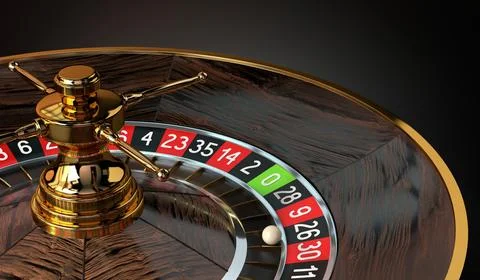 Roulette Wheel and Ball - Close-up - 3D illustration Stock Illustration