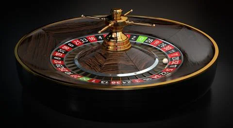 Roulette Wheel and Ball - Side View - 3D illustration Stock Illustration
