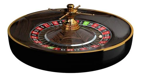 Roulette Wheel and Ball on White Background - 3D illustration Stock Illustration