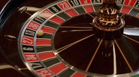 Roulette wheel with a ball Stock Photos