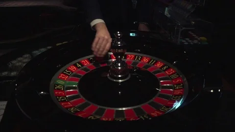 Roulette wheel, ball spinning Stock Footage 84793630