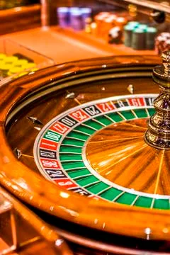 Roulette wheel closeup Stock Photos