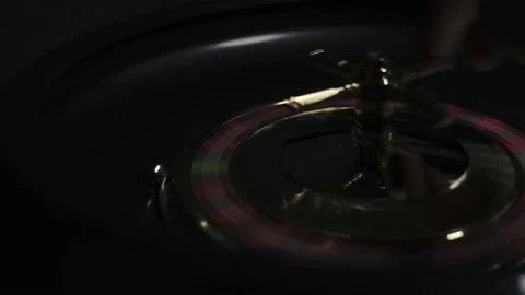 Roulette Wheel on dark background Stock Footage 144438228