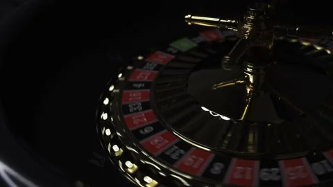 Roulette Wheel on dark background Stock Footage 144438857