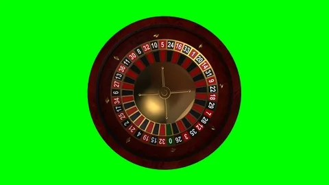Roulette wheel high view - green screen Video stock 82758190