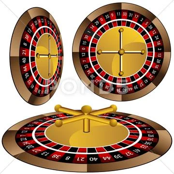 Roulette wheel set Stock Illustration