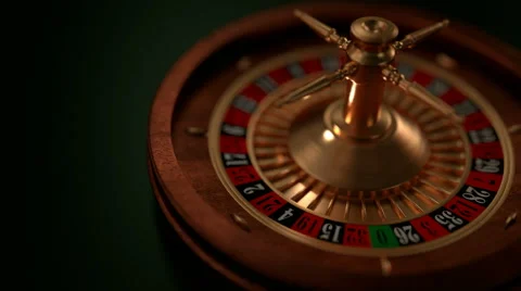 Roulette Wheel spinning from 3/4 view in a loop.  3D Animated Stock Footage 42767119