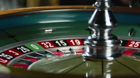 The roulette wheel is spinning, the ball is jumping on it in slow motion Stock Footage 195343108