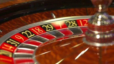 Roulette wheel spinning close up Stockbeeldmateriaal 82930520
