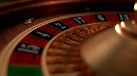 Roulette Wheel spinning from side view in a loop.  3D Animated Stock Footage 42767144