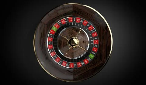 Roulette Wheel - Top View - 3D illustration Stock Illustration