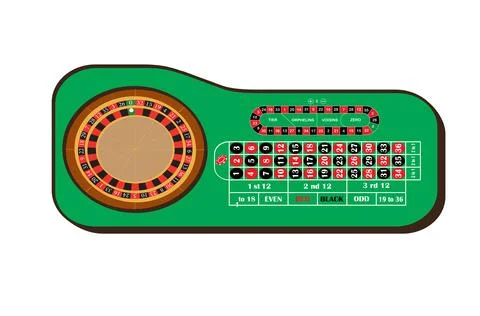 Roulette wheel whit chips off differend colors Stock Illustration