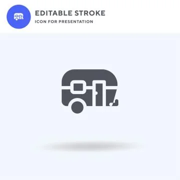 Roulotte icon vector, filled flat sign, solid pictogram isolated on white, lo 库存插图