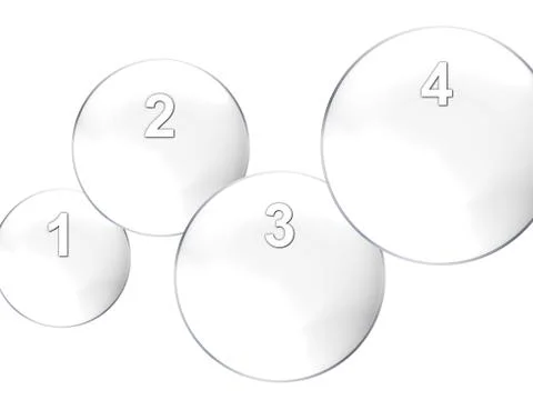 Round 1 to 4 creative blank white ball design Stock Illustration