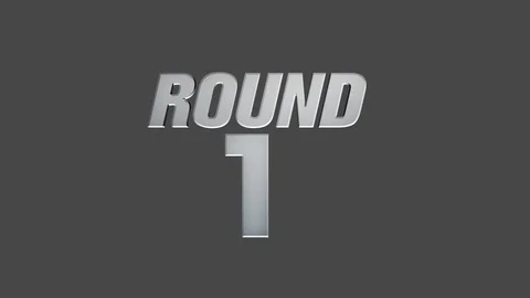 Round 1 Animated Text with Transparent B... | Stock Video | Pond5