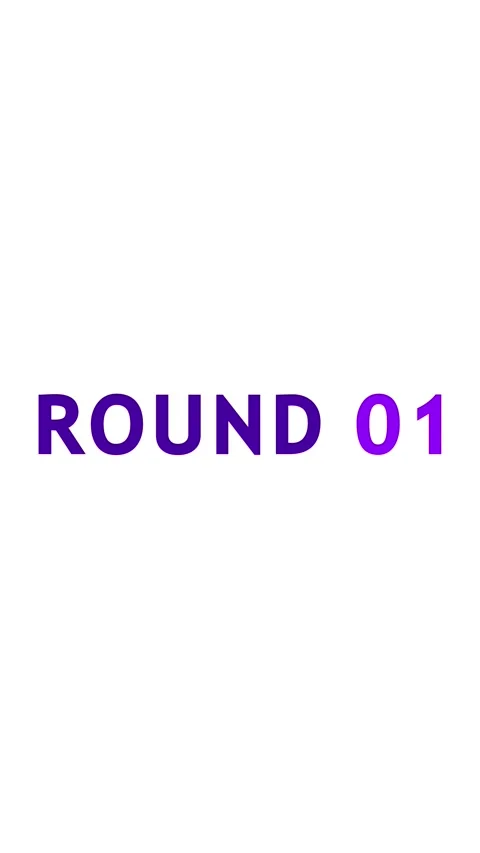 Round 1 animated text writing entry and exit of boxing fight matches, 4k an.. Stock Footage 322966589
