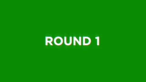 Round 1 animation of looped text glitch video game screen effect Stock Footage 313060827