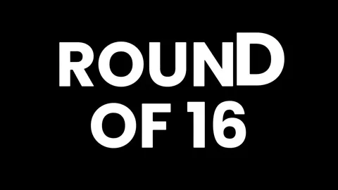 ROUND OF 16 - TEXT DISPLAY ANIMATION Stock Footage 277650093