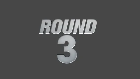 Round 3 Animated Text with Transparent Background Stock Footage 86613850