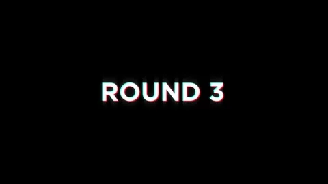 Round 3 animation of looped text glitch video game screen effect Video stock 313060842