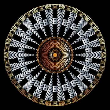 Round 3d abstract vector mandala pattern. Tribal ethnic style geometric Stock Illustration