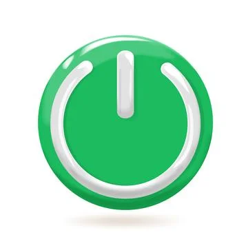 Round 3D plastic on off button, insulated on a white background Stock Illustration