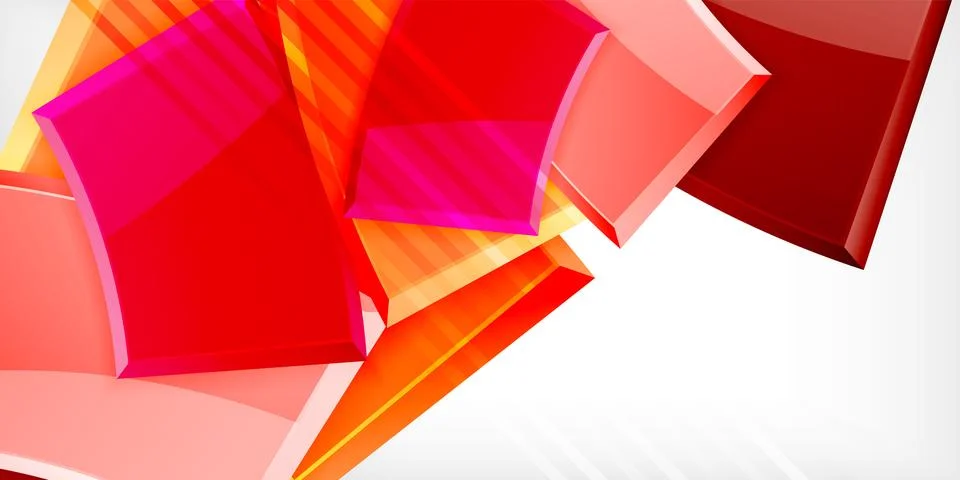 Round 3d shapes, plates background. Creative composition design template イラスト素材