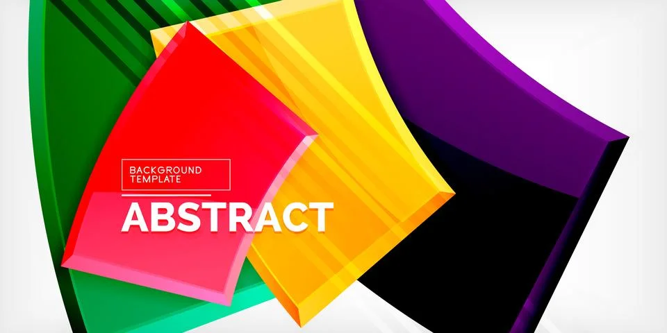 Round 3d shapes, plates background. Creative composition design template Illustrazione stock