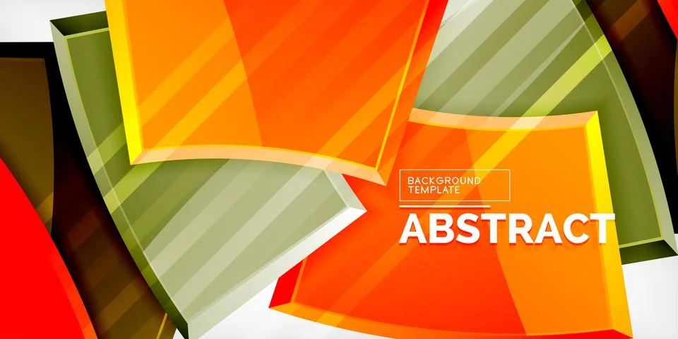Round 3d shapes, plates background. Creative composition design template Illustrazione stock