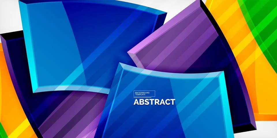 Round 3d shapes, plates background. Creative composition design template Illustrazione stock