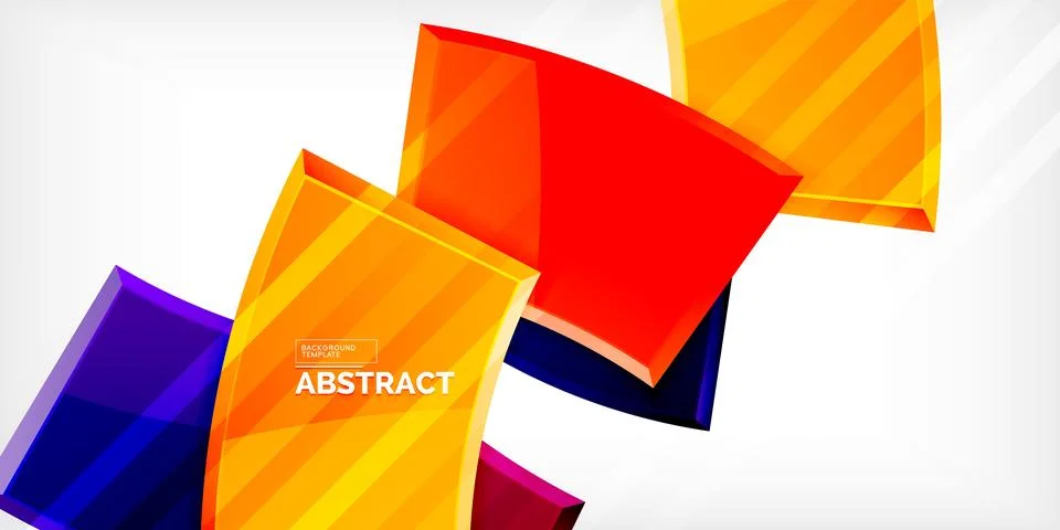 Round 3d shapes, plates background. Creative composition design template Stock Illustration