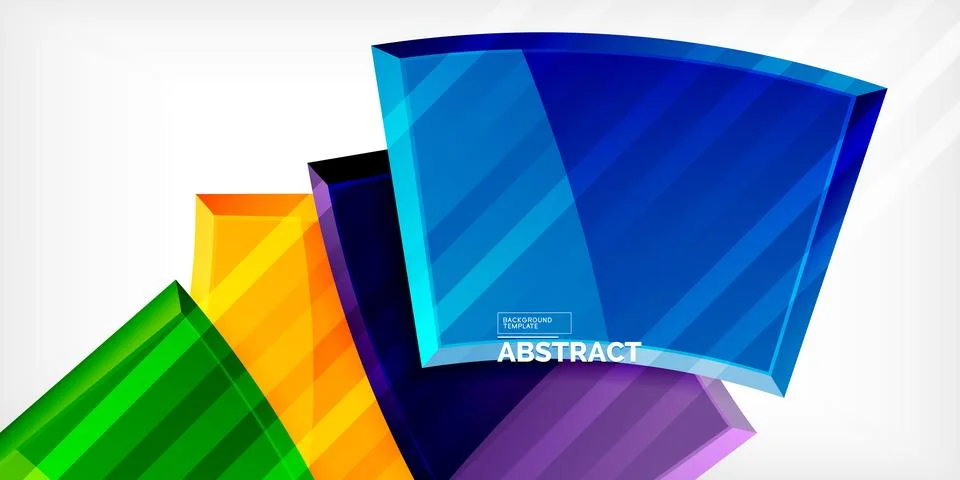Round 3d shapes, plates background. Creative composition design template Illustrazione stock