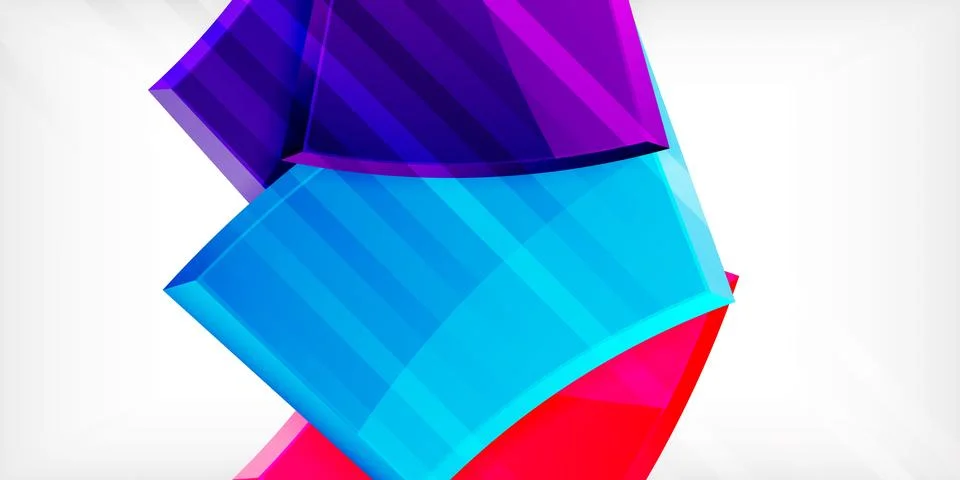 Round 3d shapes, plates background. Creative composition design template Illustrazione stock