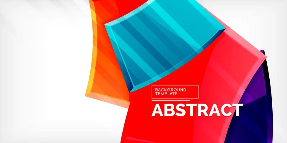 Round 3d shapes, plates background. Creative composition design template Illustrazione stock