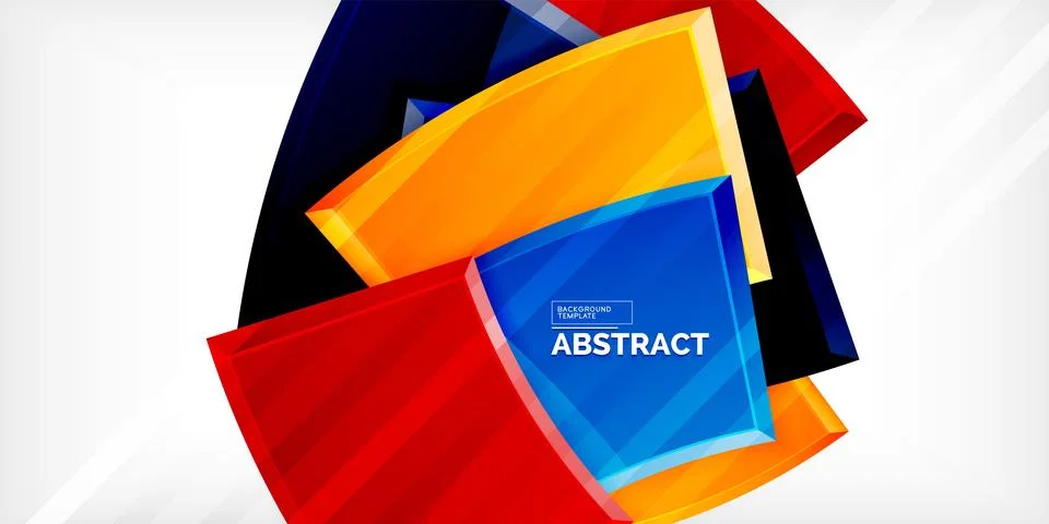 Round 3d shapes, plates background. Creative composition design template Illustrazione stock