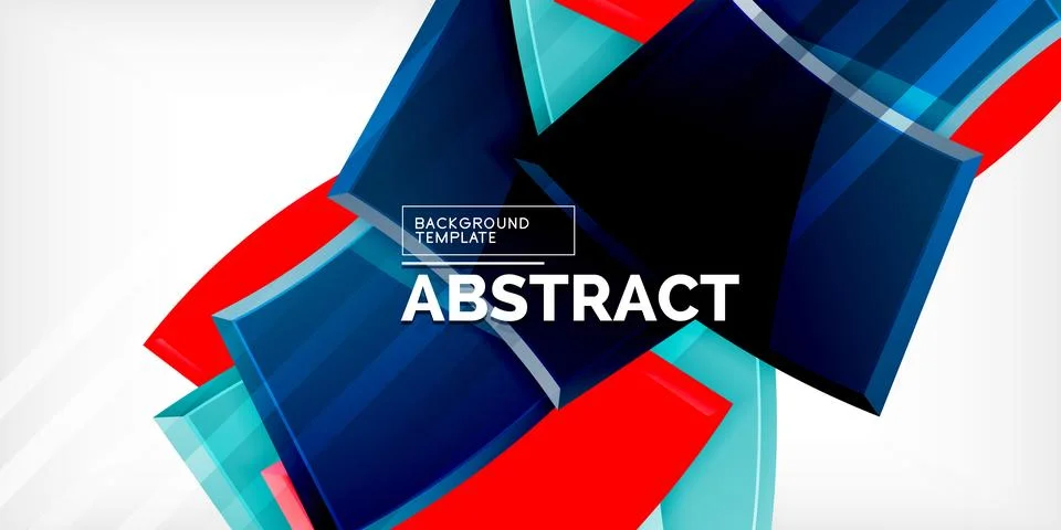 Round 3d shapes, plates background. Creative composition design template Illustrazione stock