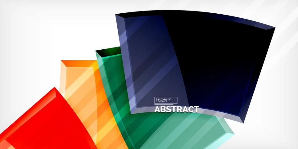 Round 3d shapes, plates background. Creative composition design template Illustrazione stock
