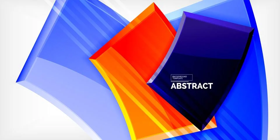 Round 3d shapes, plates background. Creative composition design template Illustrazione stock