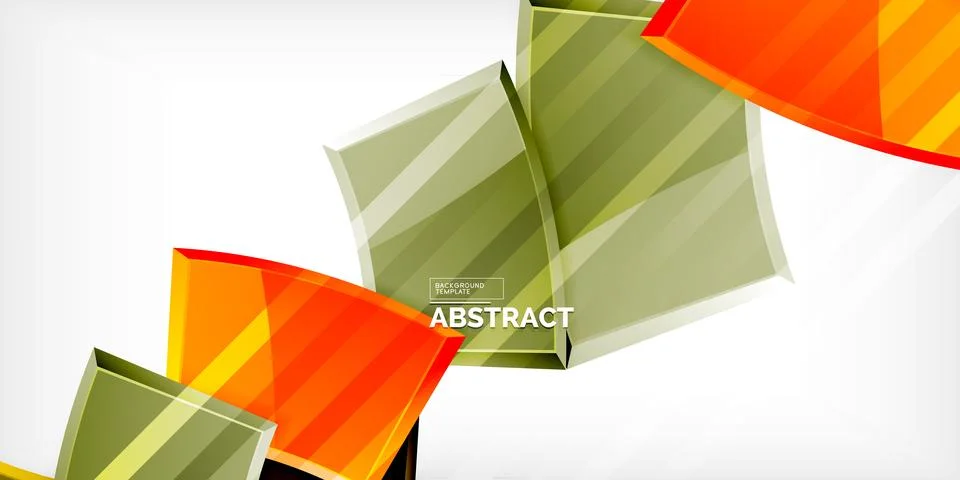 Round 3d shapes, plates background. Creative composition design template Stock Illustration