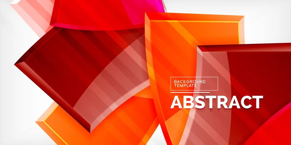Round 3d shapes, plates background. Creative composition design template Stock Illustration
