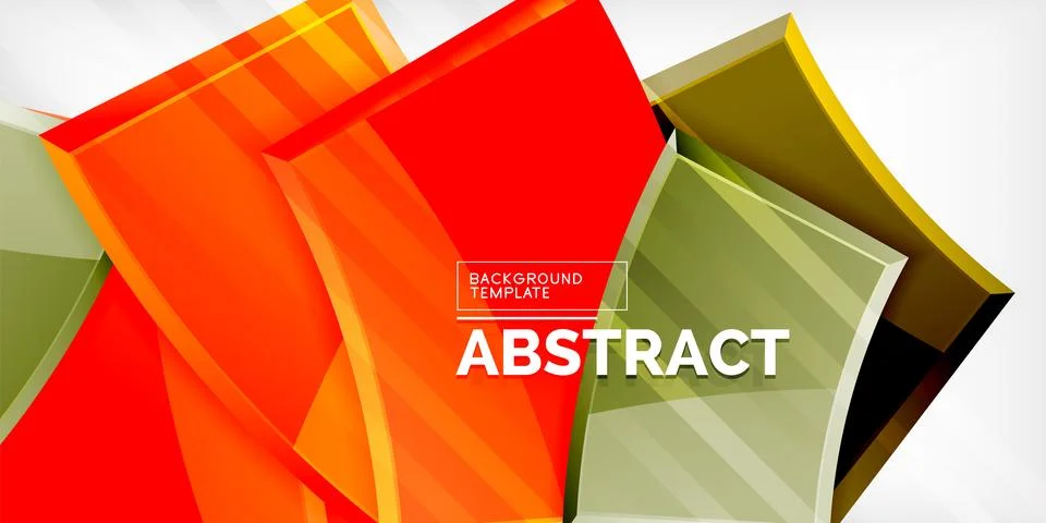 Round 3d shapes, plates background. Creative composition design template Illustrazione stock