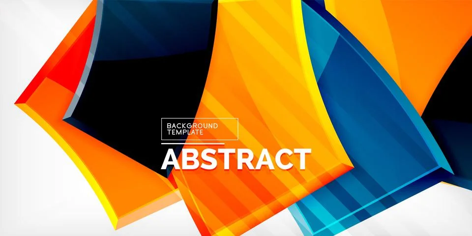 Round 3d shapes, plates background. Creative composition design template Illustrazione stock
