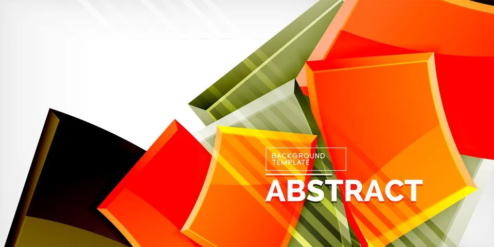 Round 3d shapes, plates background. Creative composition design template Illustrazione stock