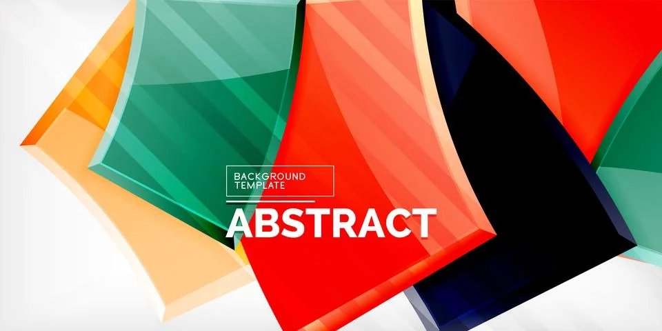 Round 3d shapes, plates background. Creative composition design template Illustrazione stock