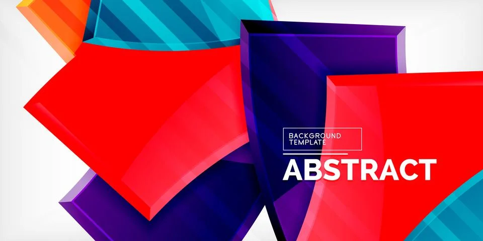Round 3d shapes, plates background. Creative composition design template Stock Illustration
