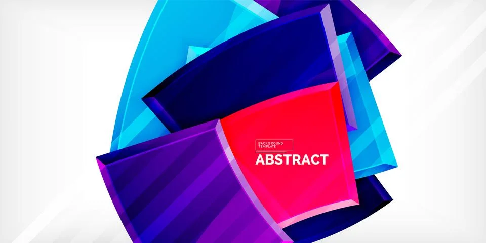 Round 3d shapes, plates background. Creative composition design template Illustrazione stock