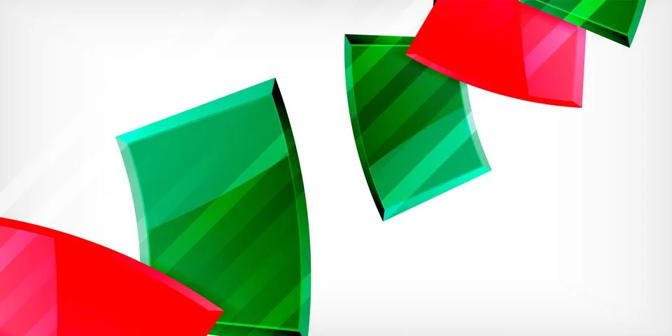 Round 3d shapes, plates background. Creative composition design template 스톡 일러스트