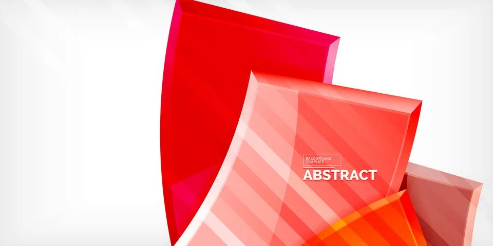 Round 3d shapes, plates background. Creative composition design template Illustrazione stock